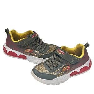 SKECHERS Light-Up 3D Print Sneakers Big Kids 1.5 Gray Mesh Casual Athletic Shoes